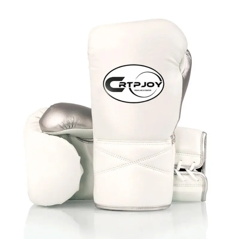 White Lace Up Boxing Gloves