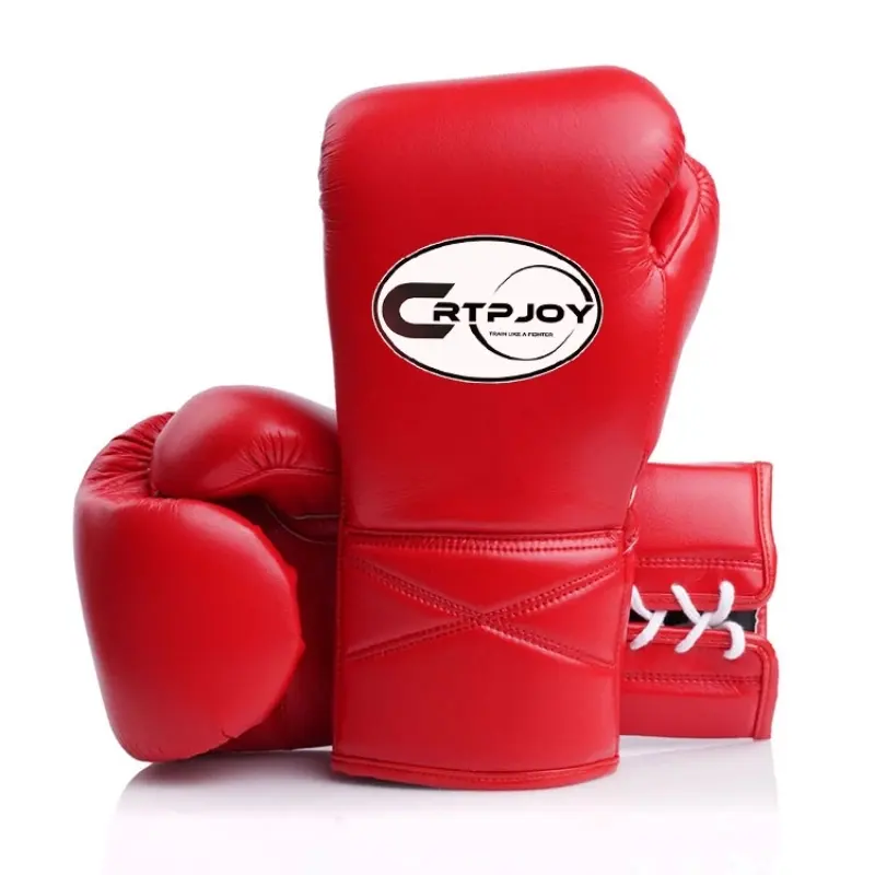 Red Lace Up Boxing Gloves