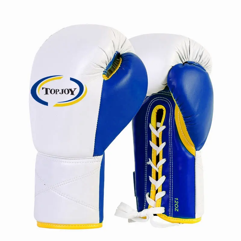 Blue Lace Up Boxing Gloves