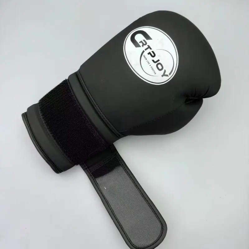 Matte black boxing gloves
